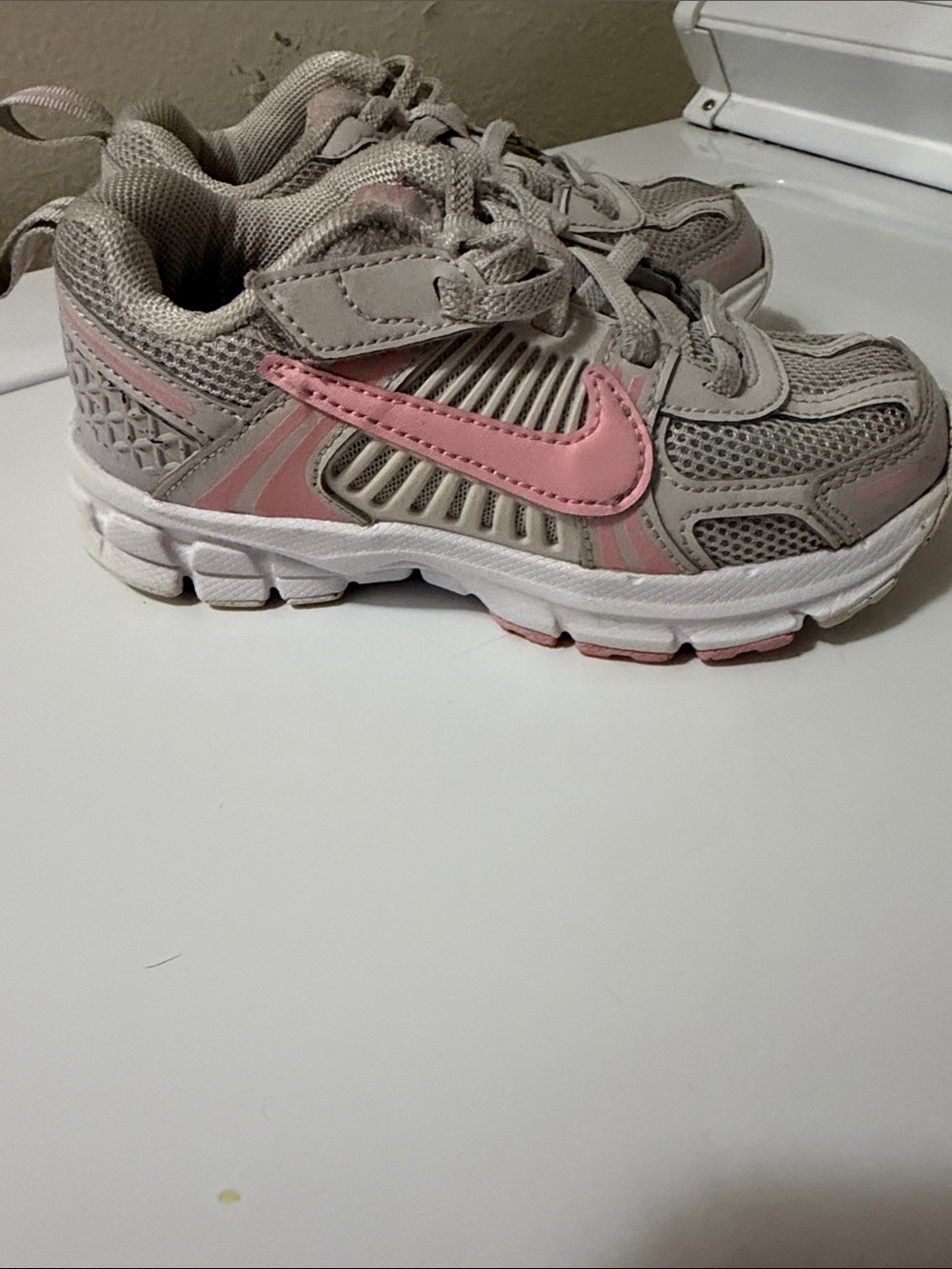 Nike Kids Gray and Pink Mesh Athletic Sneakers